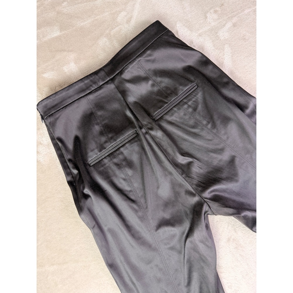 & Other Stories Womens Black Satin High Waisted Slim‎ Leg Trousers Size 4 Small - Picture 5 of 10